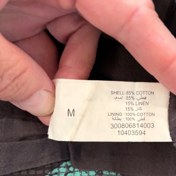 Bombay Paisley cotton linen blend pull over dress honeycomb pattern size M - Picture 12 of 16